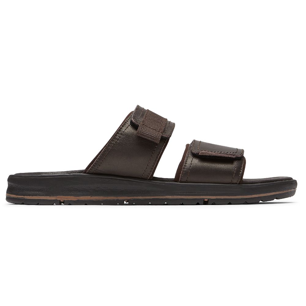 Rockport Lucky Bay Dress - Mens Slides - Brown - NZ (ZNQ-480617)